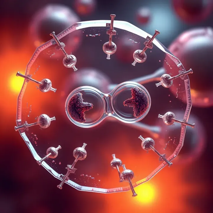 Binary Fission in Unicellular Organisms from Pakistan Diagram illustrating binary fission stages in unicellular organisms typical to Pakistan's environment