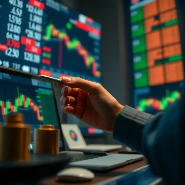 Conceptual illustration of risk management and strategic decision making in trading