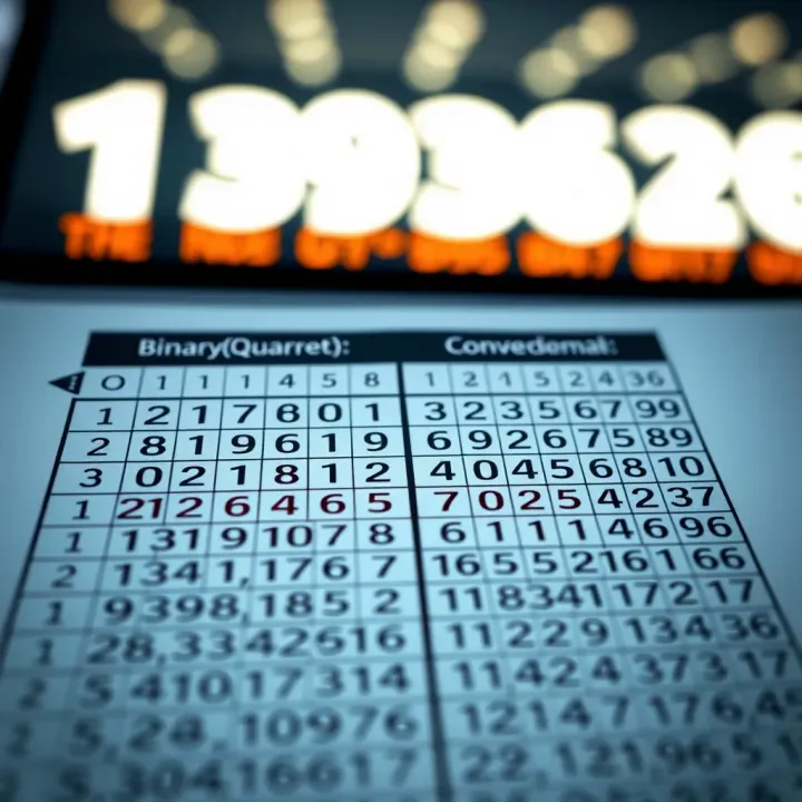 Table illustrating the correspondence between binary quartets and hexadecimal digits for quick reference