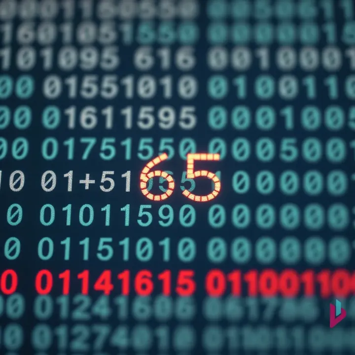 Diagram showing decimal number converted into binary digits