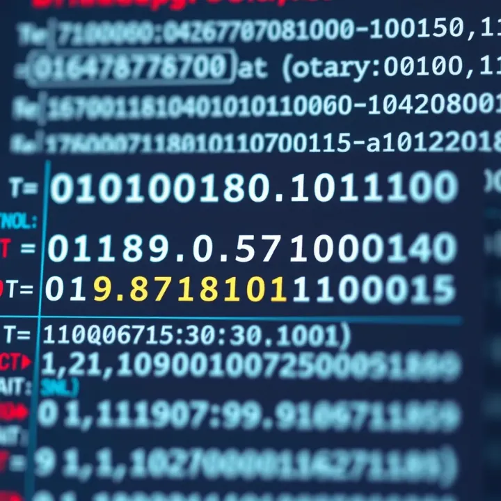 Chart showcasing binary number system principles alongside ASCII encoding examples