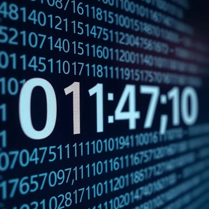 Conversion chart demonstrating binary number translated into equivalent decimal value