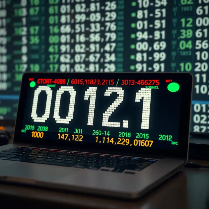 Graphic showing binary digits converting into decimal number with digital interface