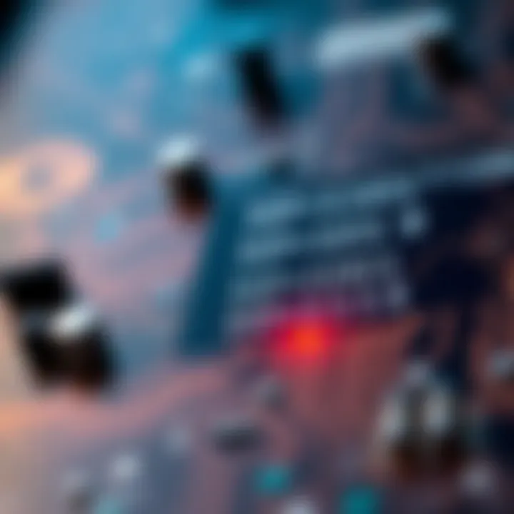 Illustration of computer circuit board highlighting binary code