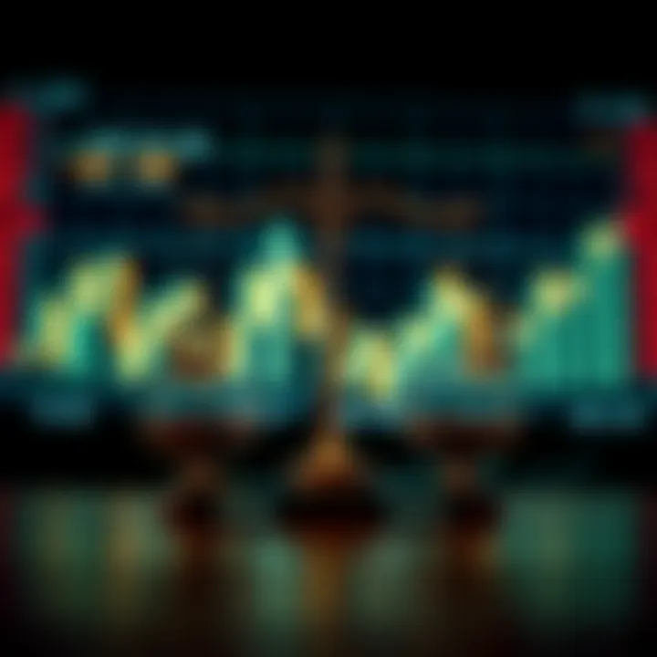 Analyzing Risks and Rewards in Binary Options Trading Visual representation of risks and rewards in binary options trading with balance scales and financial symbols