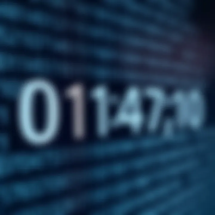 Conversion chart demonstrating binary number translated into equivalent decimal value