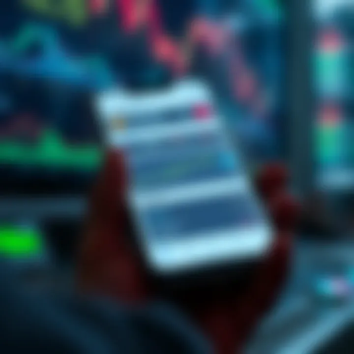 Mobile phone displaying a secure cryptocurrency trading application interface