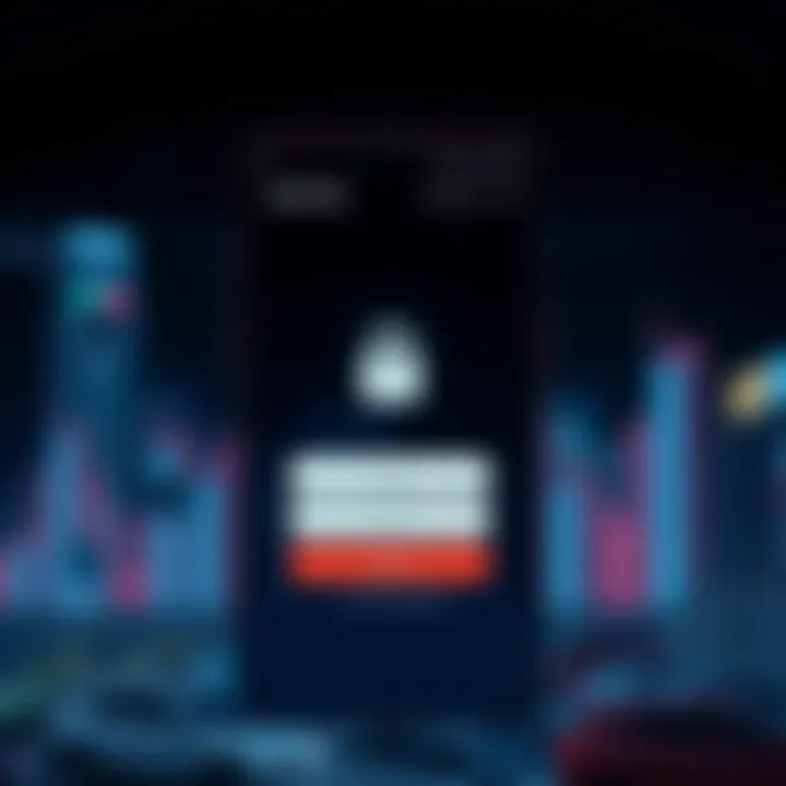 Secure login screen for forex trading app emphasizing security features and user authentication