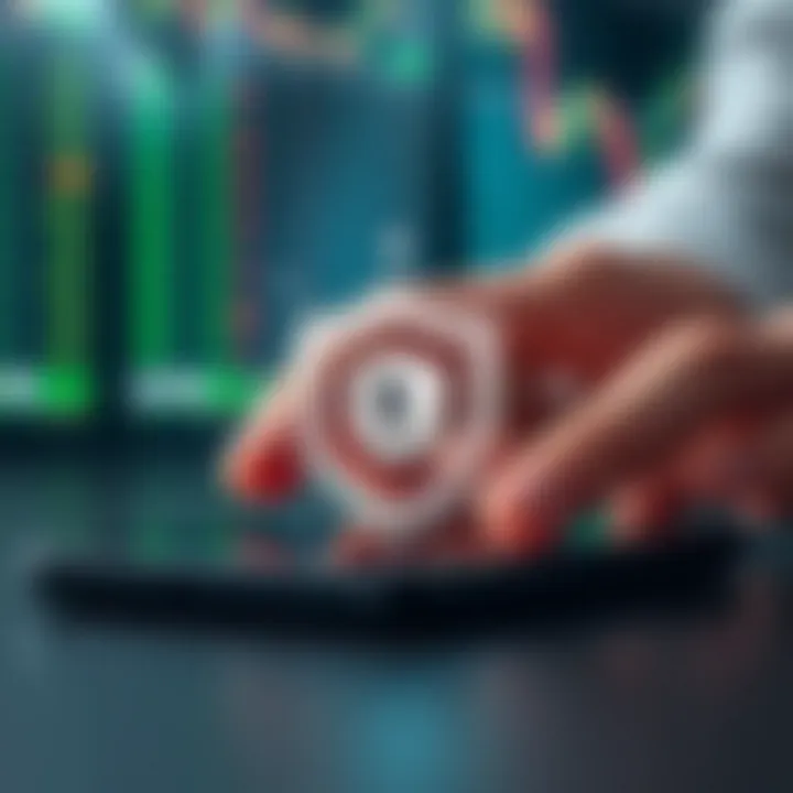 Secure digital shield overlay on smartphone symbolizing safety in online trading