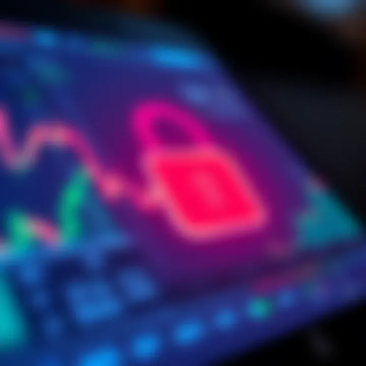 Secure digital padlock icon on a smartphone screen symbolizing safety in online trading applications