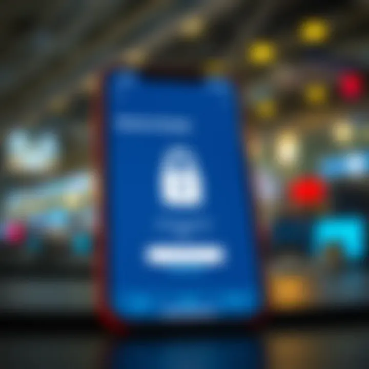 Secure login interface of a cryptocurrency trading application emphasizing safety features