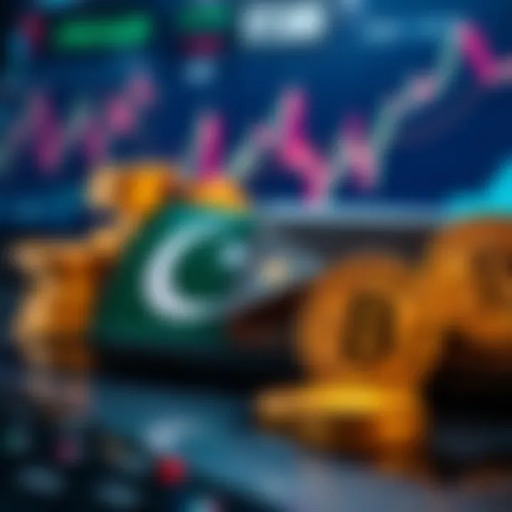 Secure digital wallet with cryptocurrency icons and Pakistani flag symbol