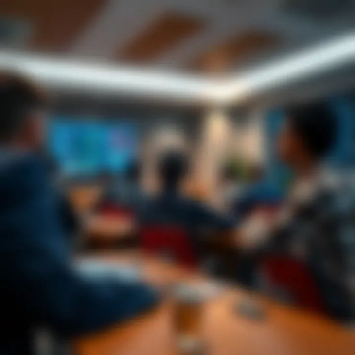Classroom setting with students attending a forex trading course