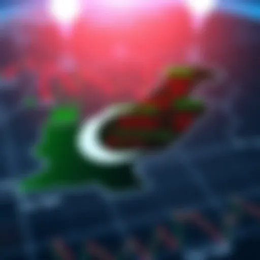 Map highlighting Pakistan with forex trading regulations overlay