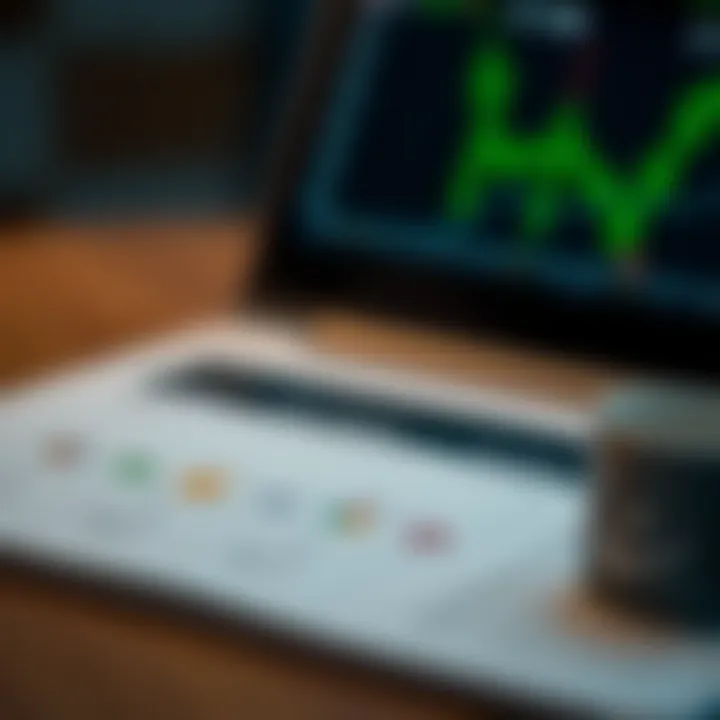 Graphic showing a comparison of forex broker features such as fees, account types, and customer support with icons