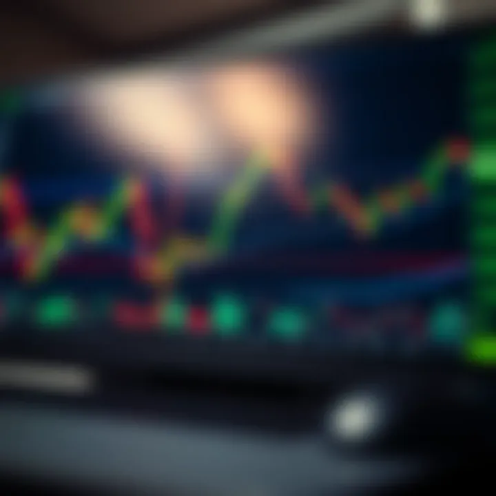Illustration showing a digital forex trading platform with currency pairs and charts