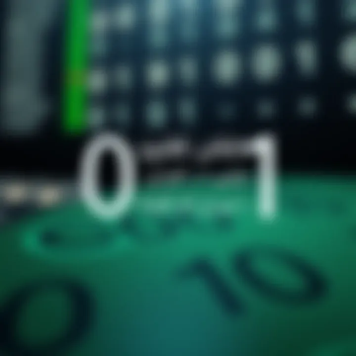 Diagram showing binary digits 0 and 1 with Urdu translation