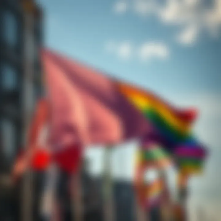 Illustration showing the non-binary flag alongside other LGBTQ+ flags symbolizing diversity and inclusion