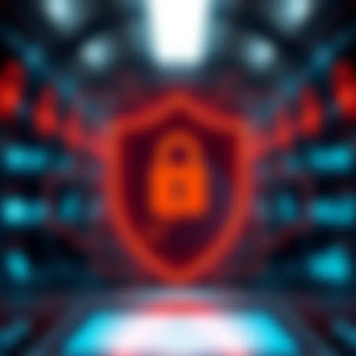 Security shield symbol with digital icons representing secure online transactions for trading apps in Pakistan