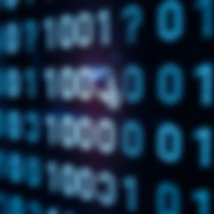 Illustration of binary digits zero and one arranged in a digital pattern representing data encoding