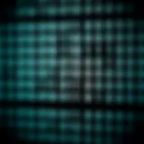 Binary grid showing black and white contrast representing pixels