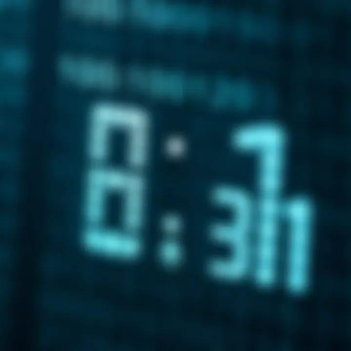 Visual representation of binary digits forming the equivalent of a decimal number in a computing context