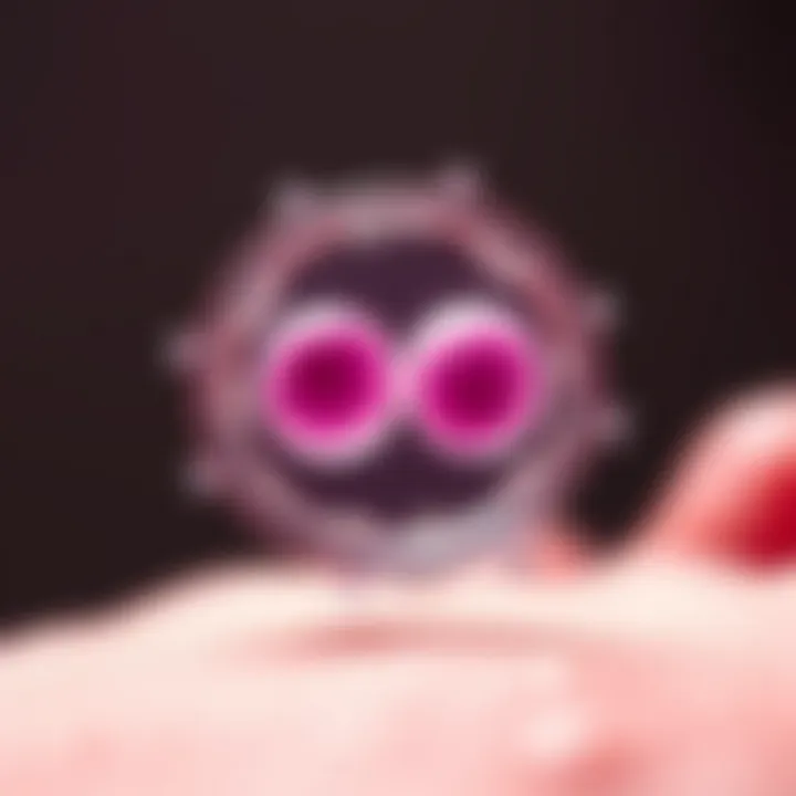 Diagram illustrating a single-celled organism dividing into two identical daughter cells