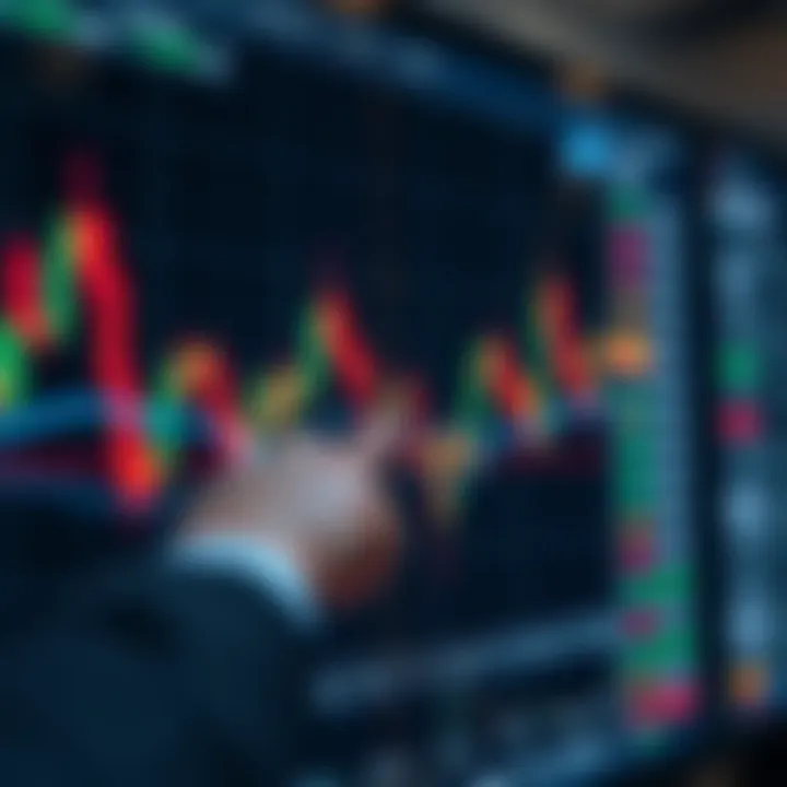 Digital chart displaying binary trading signals and market trends