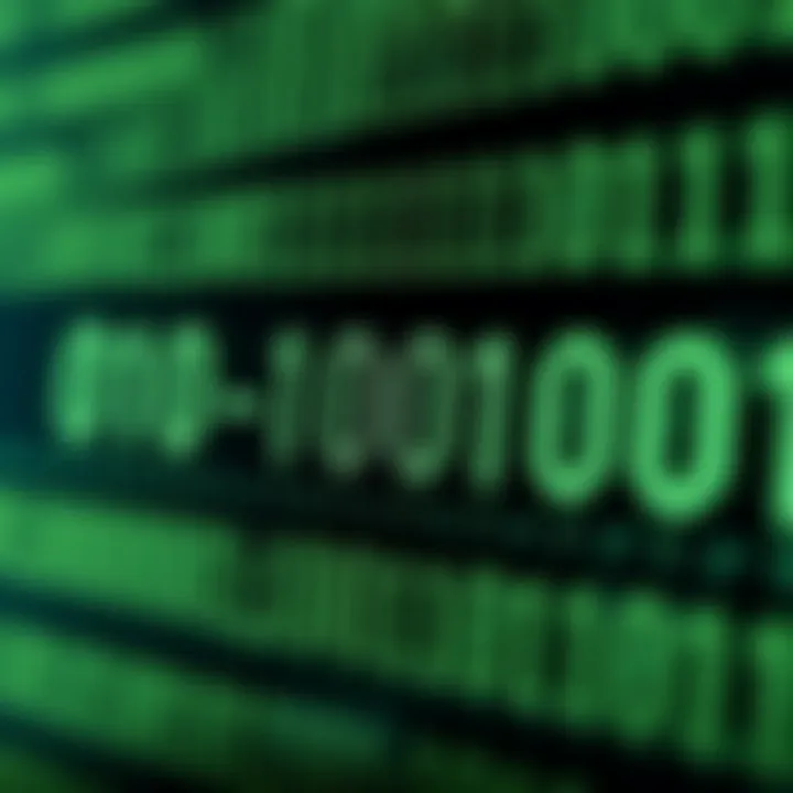 Diagram showing binary digits being multiplied with alignment of bits to demonstrate binary multiplication