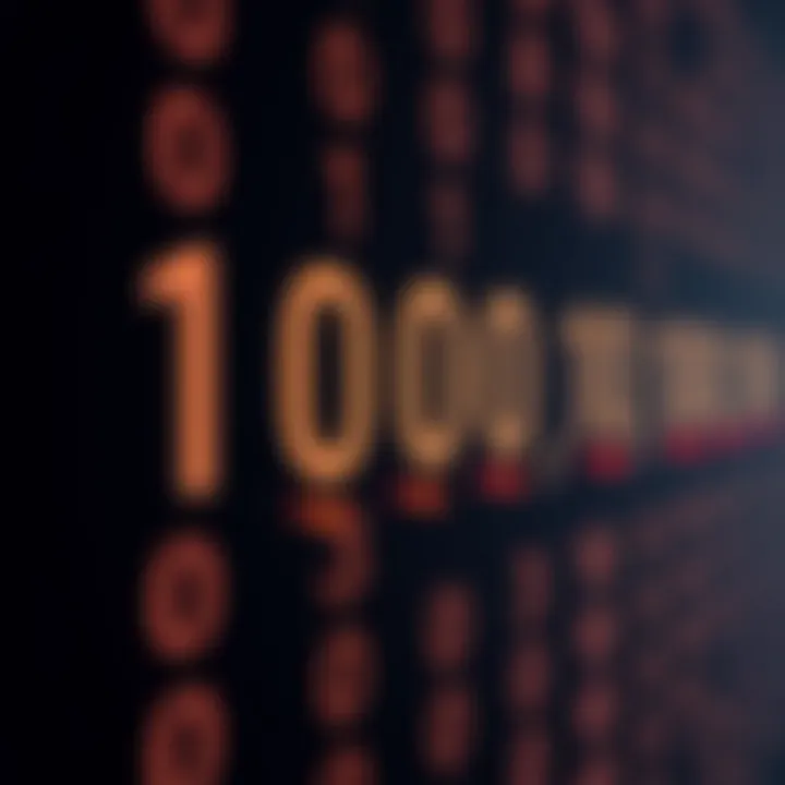 Illustration showing binary digits aligned for multiplication with markers indicating the partial products