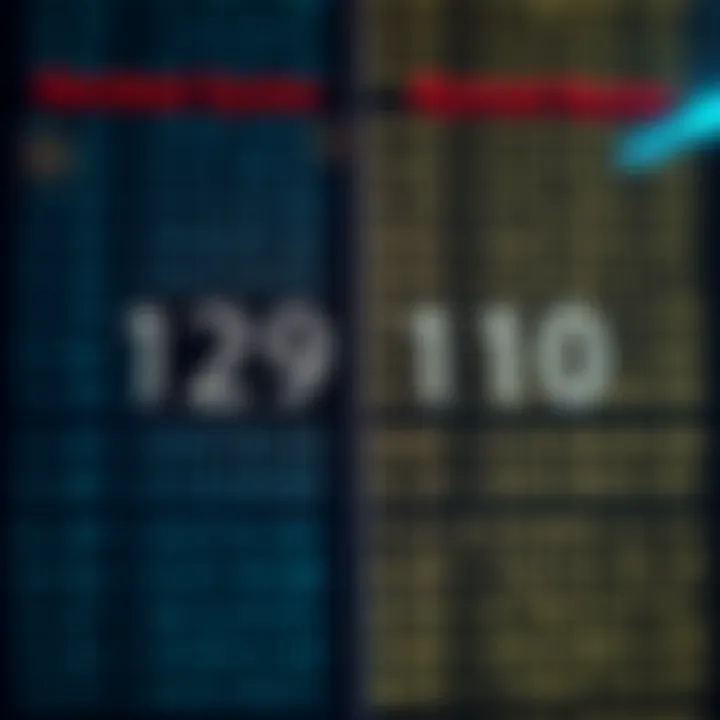 Comparison chart illustrating decimal and binary number systems side by side