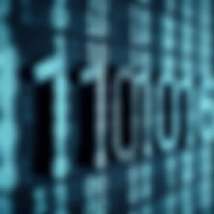Diagram showing the structure of a binary number consisting of bits