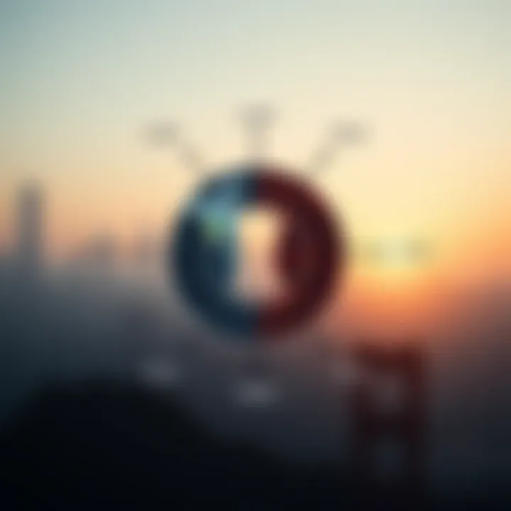 Diagram illustrating contrasting pairs in binary opposition such as light and dark, good and evil, highlighting their interdependent relationship