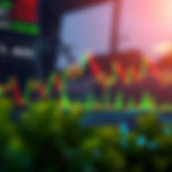 Graph displaying binary options trading signals with indicators and price trends