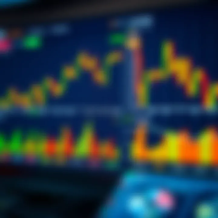 Digital interface showing binary options trading charts and analytics