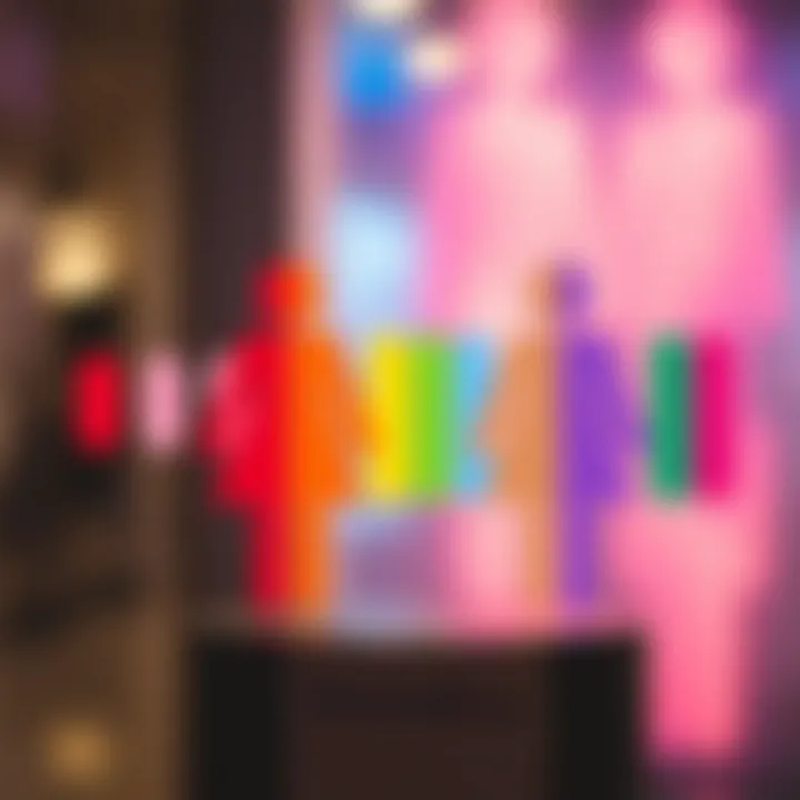Symbolic representation of gender diversity featuring a colorful spectrum and abstract shapes