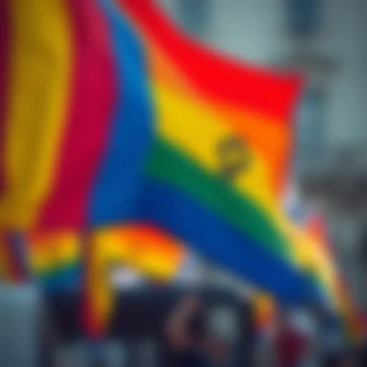 Colorful non-binary pride flag symbolizing gender diversity and inclusion