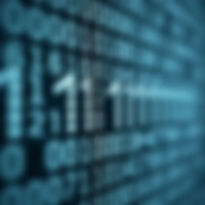 Visual representation of binary digits and their inversion to showcase one complement transformation