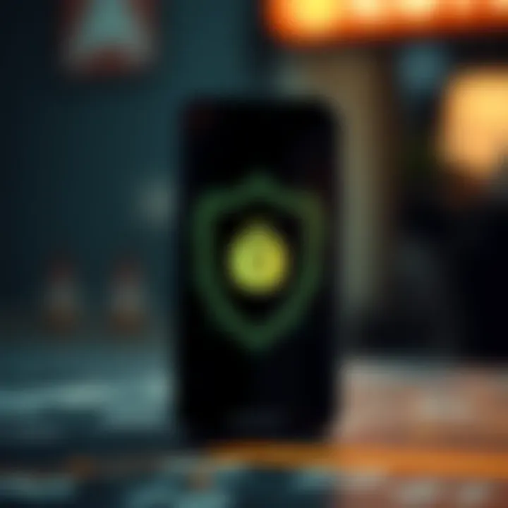 Illustration showing benefits and limitations of investment-free trading apps with security shield icon