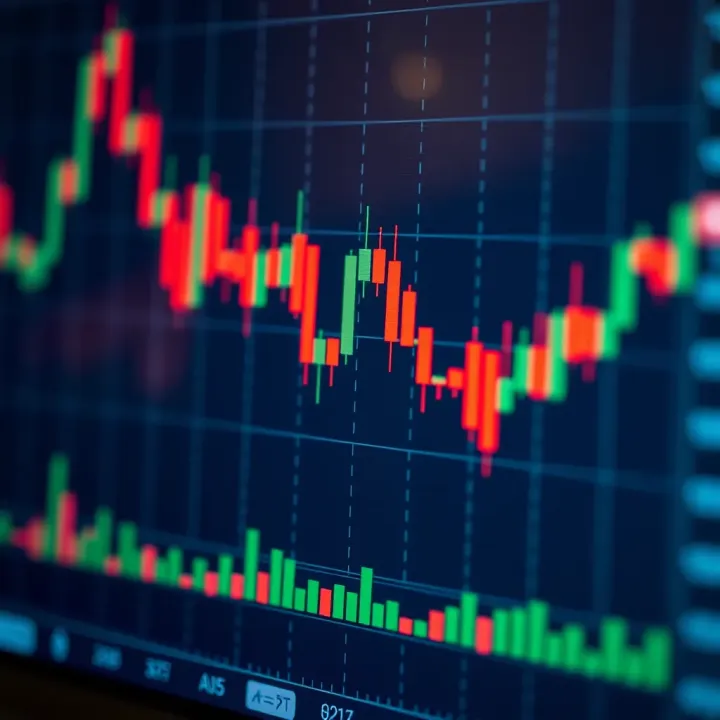 Detailed candlestick chart displaying bullish and bearish patterns for trading analysis