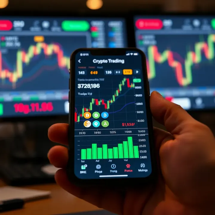User Experience and Supported Coins in Trading Apps Mobile device displaying diverse cryptocurrencies and trading charts
