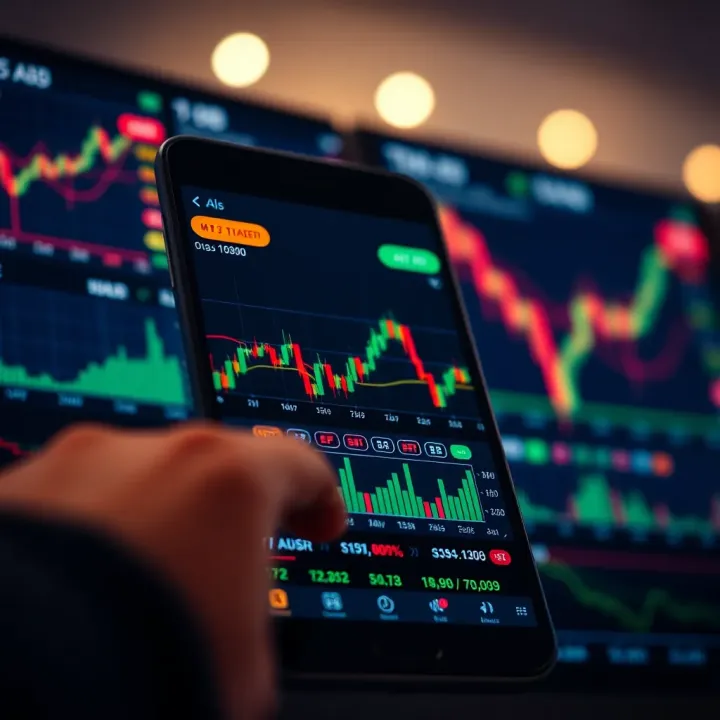 User-friendly forex trading app interface displaying charts and market data