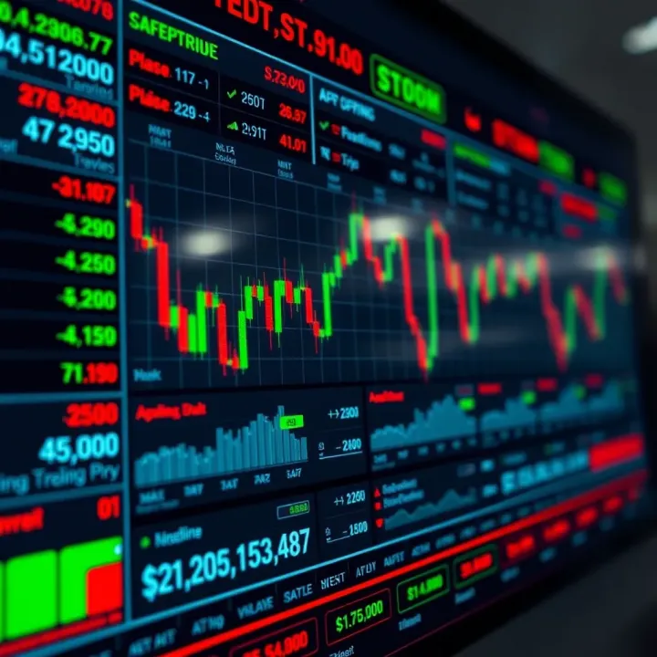 User interface displaying various stock options and real-time data on a trading platform