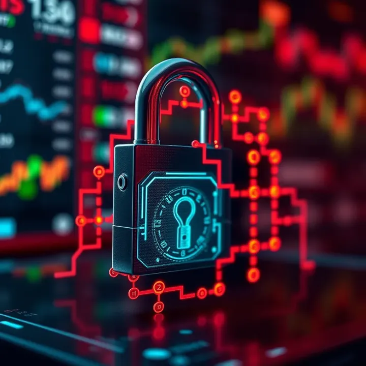 Secure digital padlock symbolizing online trading app security and user protection