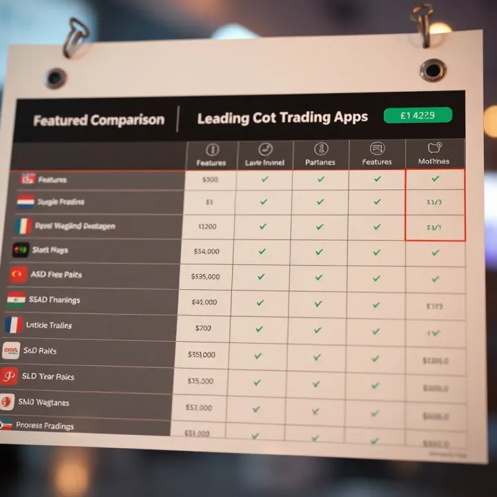 Comparison chart showing features and costs of different trading apps in Pakistan