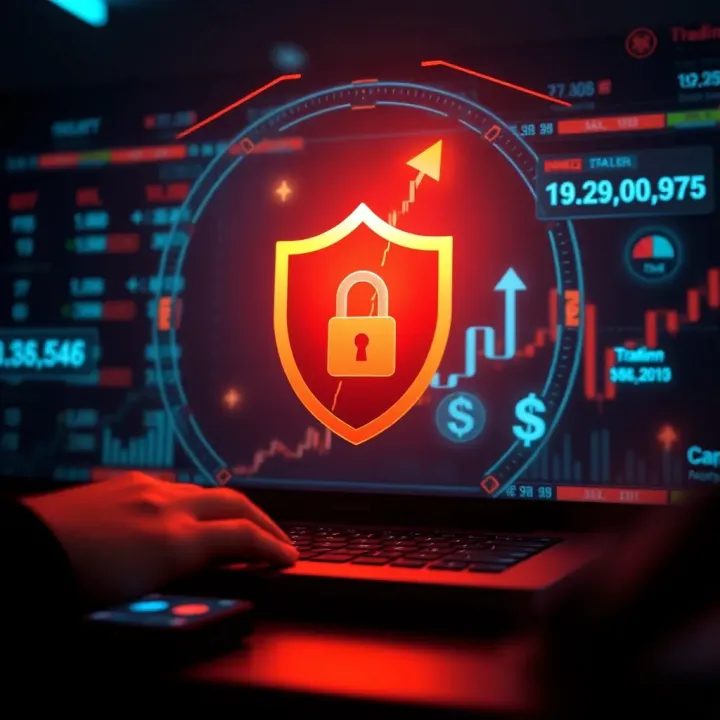 Secure digital transaction concept with shield icon and currency symbols