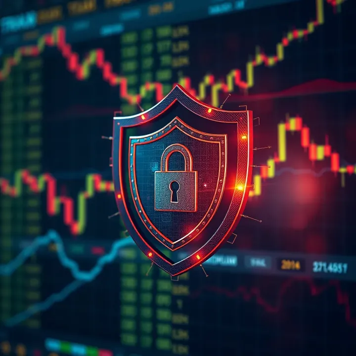 Secure digital shield symbolizing regulatory compliance in online trading