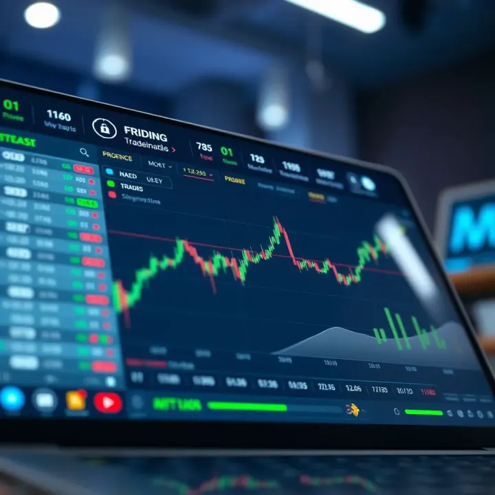 Secure online trading platform dashboard showcasing portfolio overview and security features