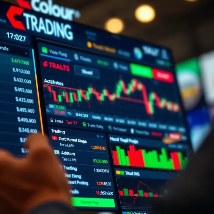 User interface of Colour Trading App showing market trends and trading options