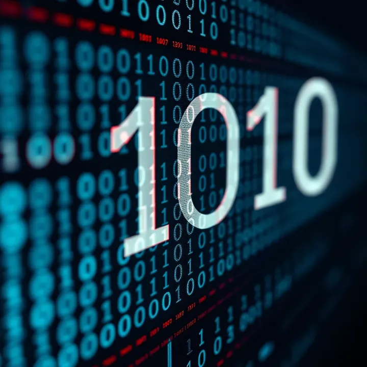 Diagram illustrating binary digits representing data in computing